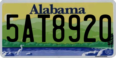 AL license plate 5AT8920