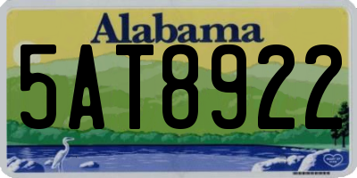 AL license plate 5AT8922