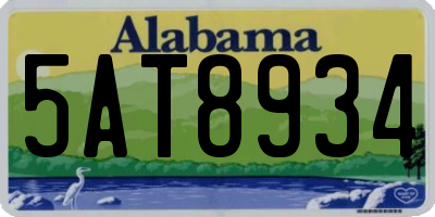 AL license plate 5AT8934
