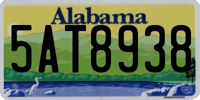 AL license plate 5AT8938