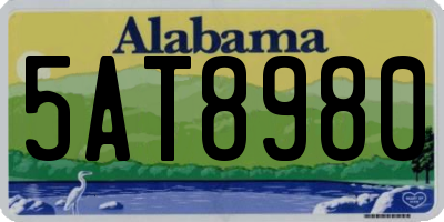 AL license plate 5AT8980