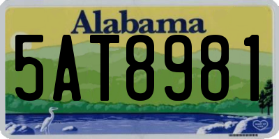 AL license plate 5AT8981