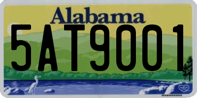 AL license plate 5AT9001