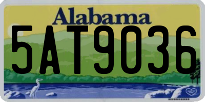 AL license plate 5AT9036