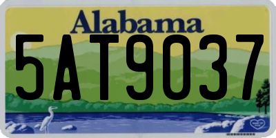 AL license plate 5AT9037