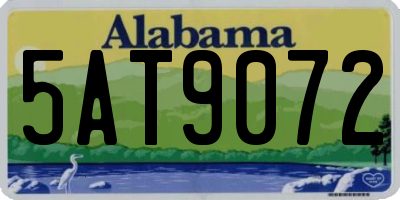 AL license plate 5AT9072