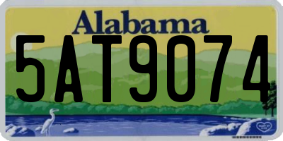AL license plate 5AT9074