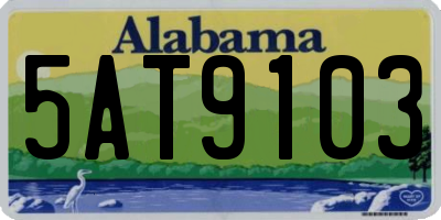 AL license plate 5AT9103