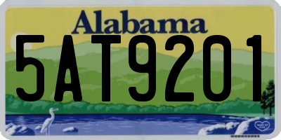 AL license plate 5AT9201