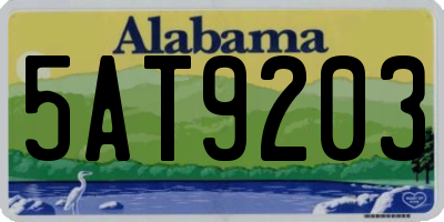 AL license plate 5AT9203