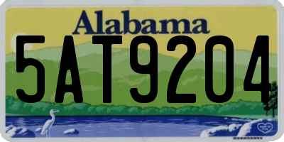 AL license plate 5AT9204