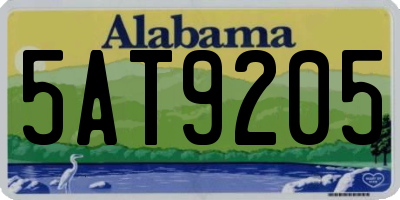 AL license plate 5AT9205