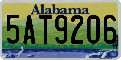 AL license plate 5AT9206