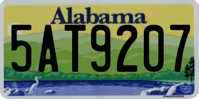 AL license plate 5AT9207