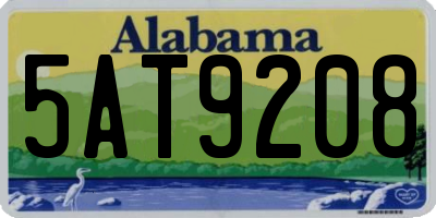 AL license plate 5AT9208