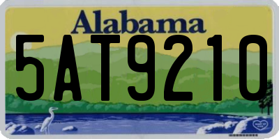 AL license plate 5AT9210
