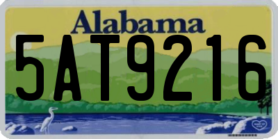 AL license plate 5AT9216