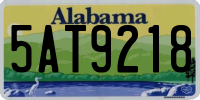 AL license plate 5AT9218