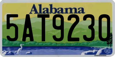AL license plate 5AT9230