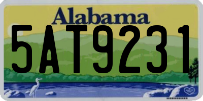 AL license plate 5AT9231