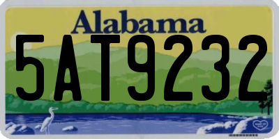 AL license plate 5AT9232