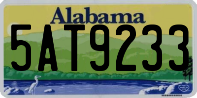 AL license plate 5AT9233
