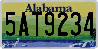 AL license plate 5AT9234