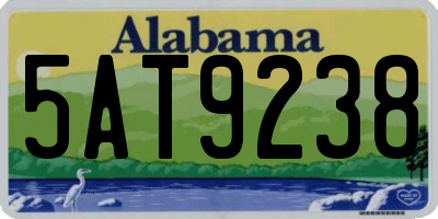 AL license plate 5AT9238