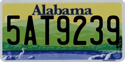 AL license plate 5AT9239