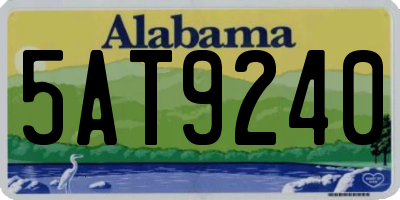 AL license plate 5AT9240