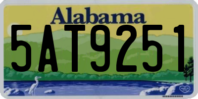 AL license plate 5AT9251