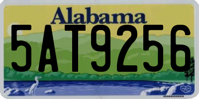 AL license plate 5AT9256