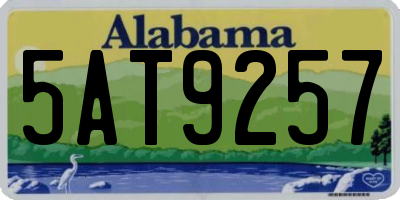 AL license plate 5AT9257
