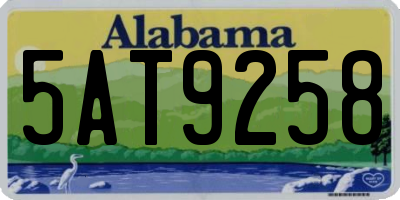 AL license plate 5AT9258