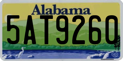 AL license plate 5AT9260