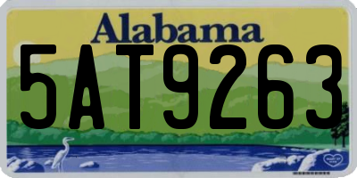 AL license plate 5AT9263