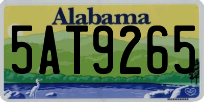 AL license plate 5AT9265