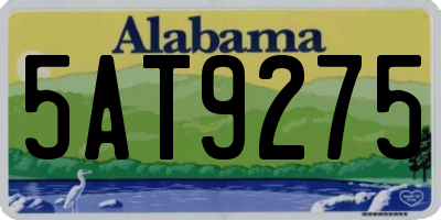 AL license plate 5AT9275