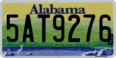 AL license plate 5AT9276