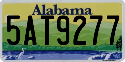 AL license plate 5AT9277