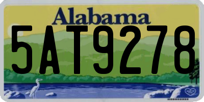 AL license plate 5AT9278