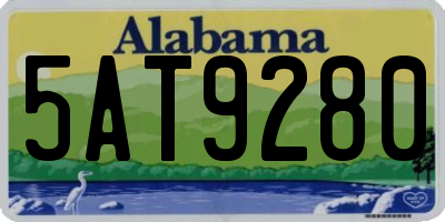 AL license plate 5AT9280