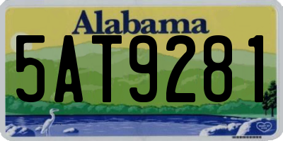 AL license plate 5AT9281