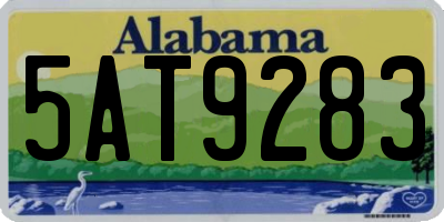AL license plate 5AT9283