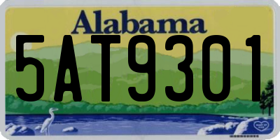 AL license plate 5AT9301