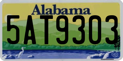 AL license plate 5AT9303