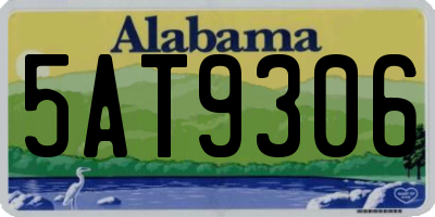 AL license plate 5AT9306