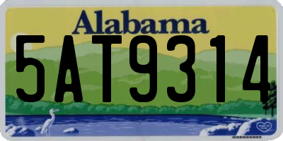 AL license plate 5AT9314
