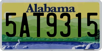 AL license plate 5AT9315