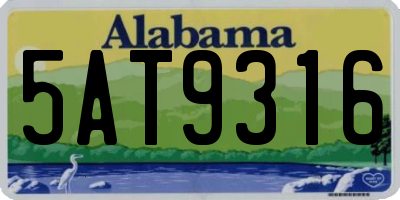 AL license plate 5AT9316